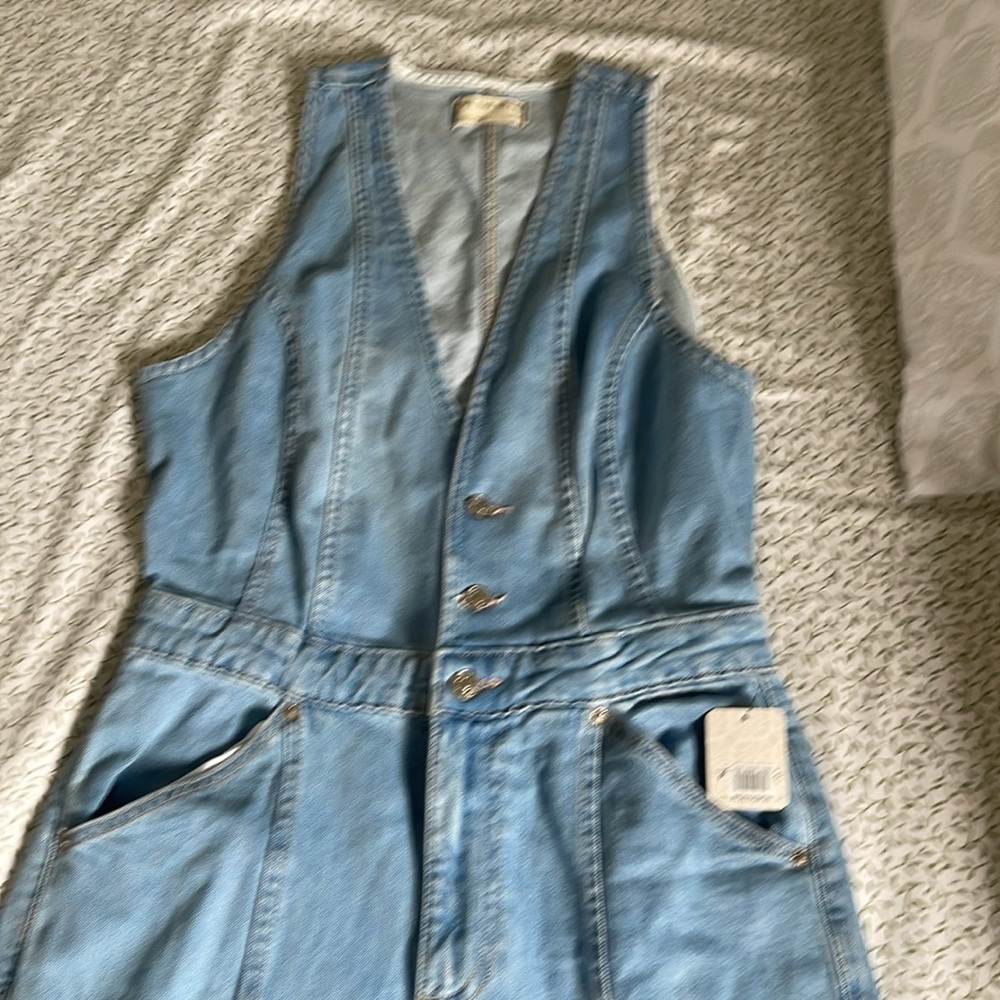 Free People Blue Flare Wide Leg Jeans‼️‼️ - Picture 6 of 8